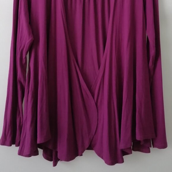 Soft Surroundings Purple Maroon Long Sleeve Open Front Cardigan Sweater Size XS - Picture 4 of 6